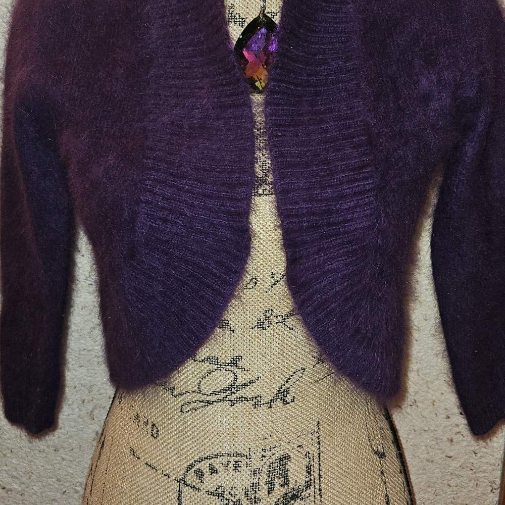 TAHARI Angora Jacket Purple. Size S - Picture 4 of 4